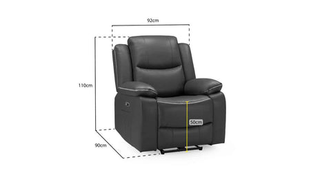 Harald Power Recliner Sofa Black Armchair