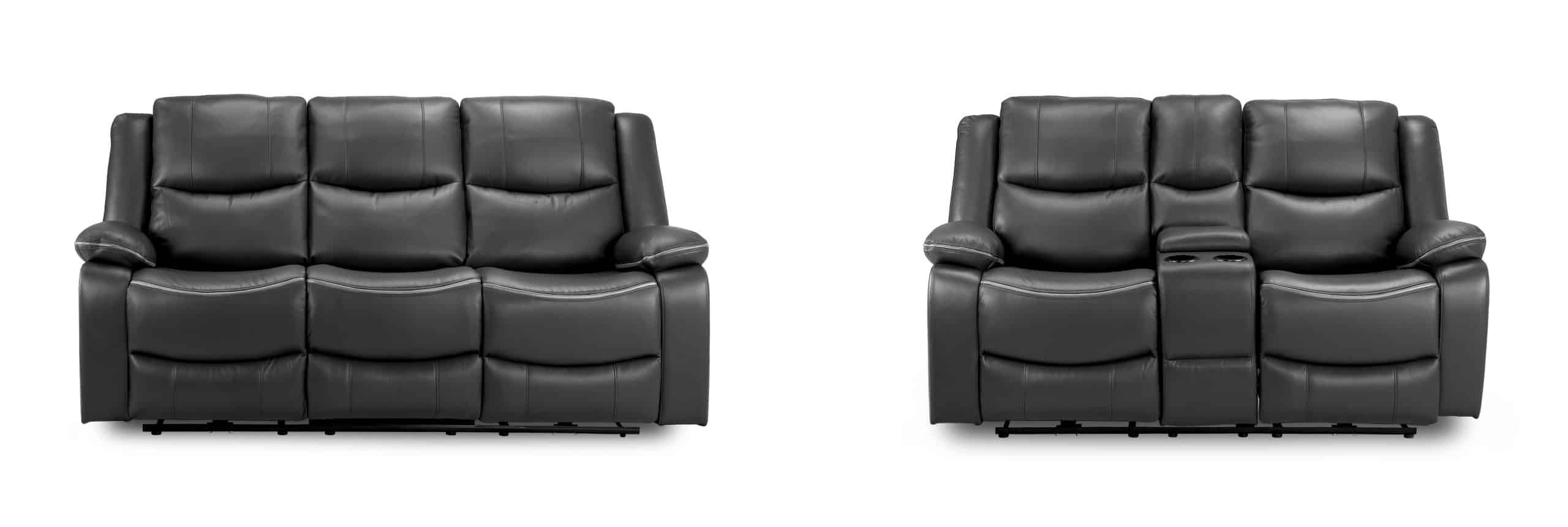Harald Recliner Black Leather 3+2