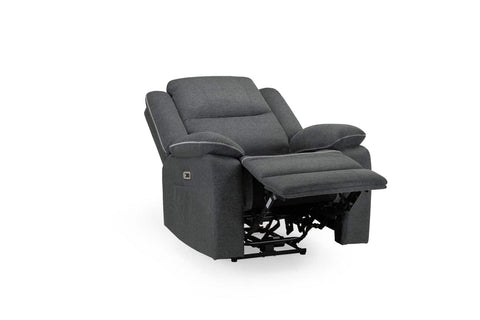 Harald Electric Recliner Sofa Fabric Grey Armchair