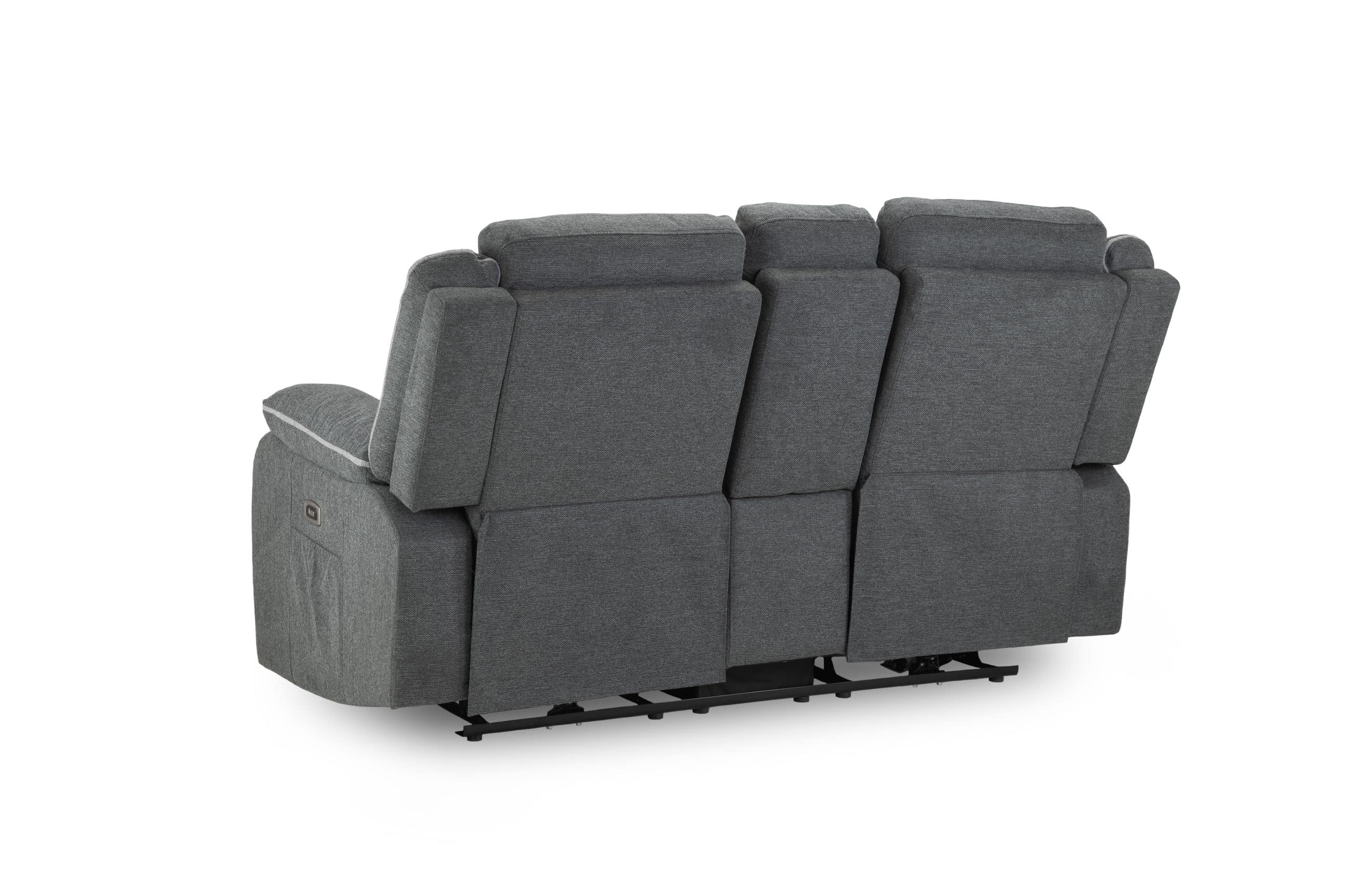 Harald Electric Fabric Grey 2 Seater Recliner Sofa