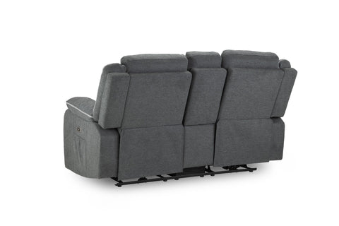 Harald Electric Fabric Grey 2 Seater Recliner Sofa