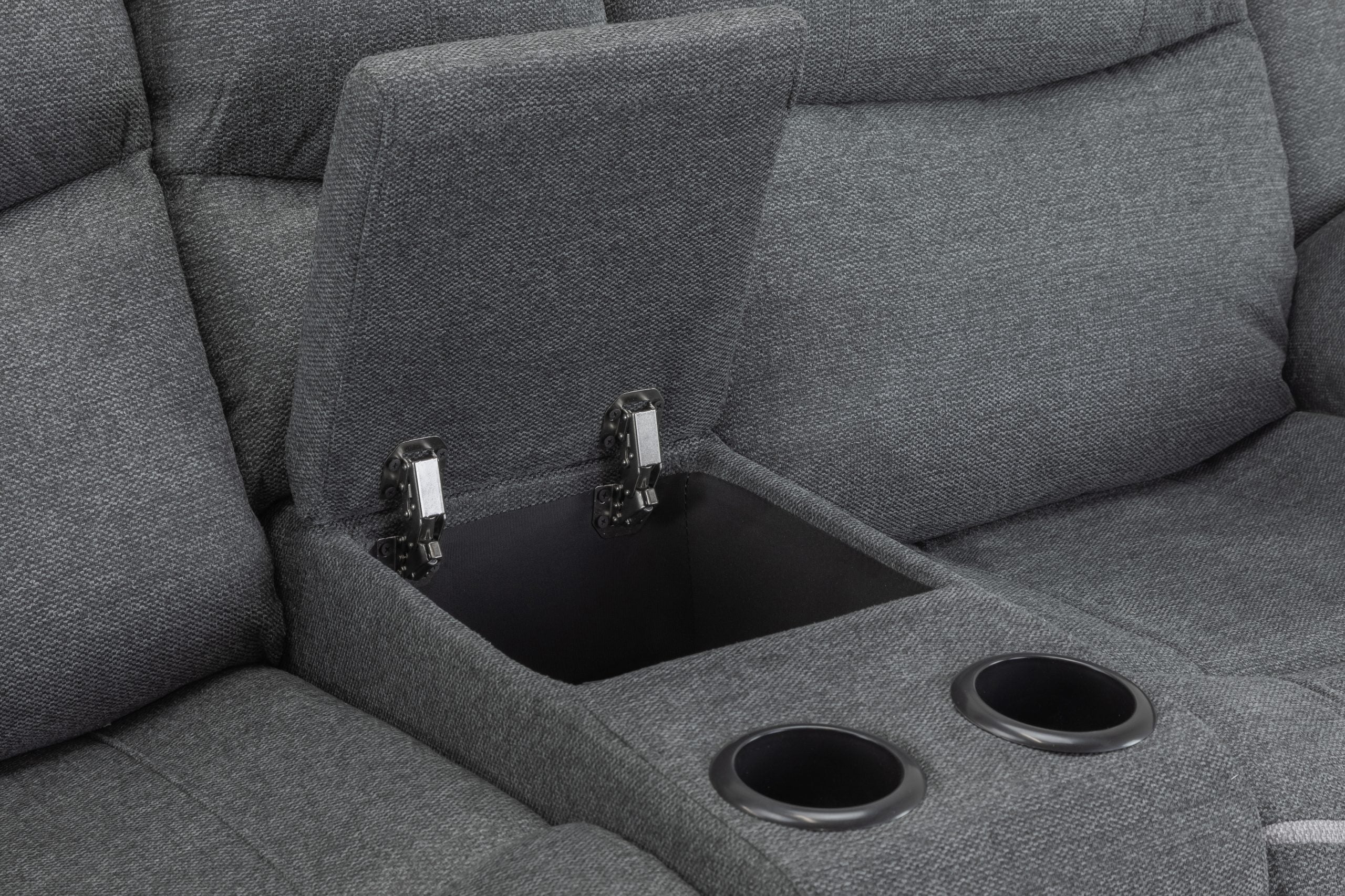 Harald Electric Fabric Grey 2 Seater Recliner Sofa