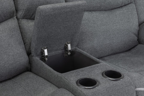 Harald Electric Fabric Grey 2 Seater Recliner Sofa