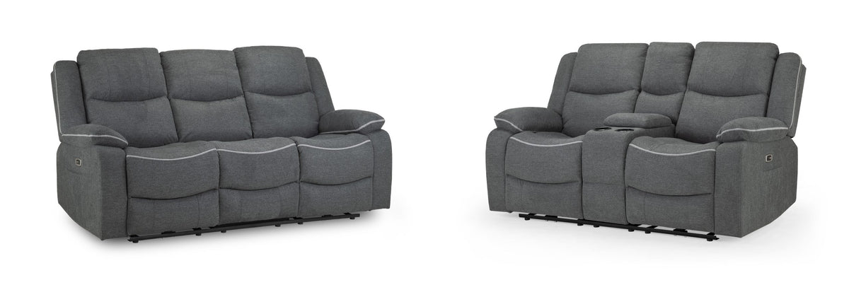 Harald Recliner Grey Fabric 3+2