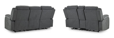 Harald Recliner Grey Fabric 3+2