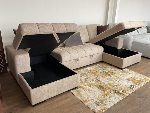 Palmero Fullback U Shape Sofa Bed