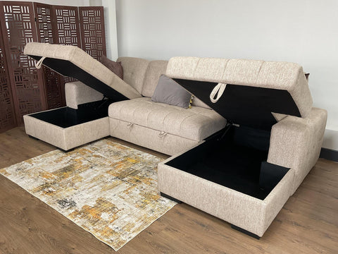 Palmero Fullback U Shape Sofa Bed