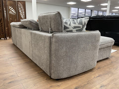 Capri U-shaped sofa bed viewed from behind, with adjustable backrests