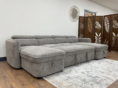 Capri U-shaped sofa bed with lowered backrests and wide chaise seats