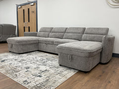 Capri U-shaped sofa bed with two chaise seats and raised padded backrests