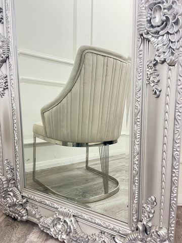 Set of 2 Chelmsford Chrome frame Velvet Dining chairs