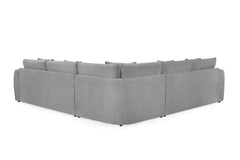 Rear view of the large gray corner sofa