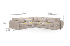Corner sofa with labeled dimensions: 310 cm on each side and 90 cm high