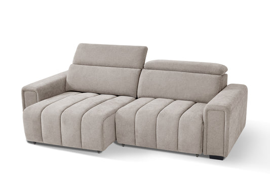 Molly electric sofa bed with extended seat and raised adjustable backrest