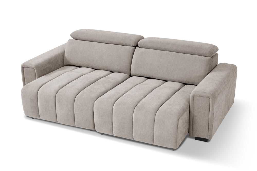 Molly electric sofa bed with wide, extended seat and reclining backrests