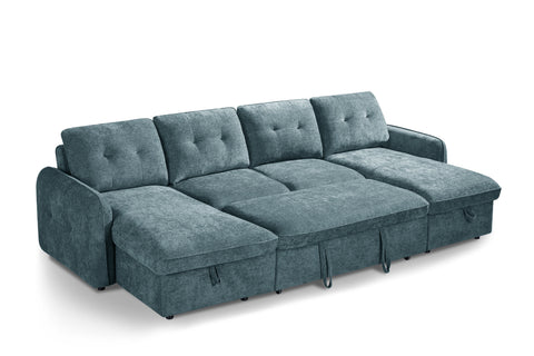 Moscow Fullback U Shape Sofa Bed Blue