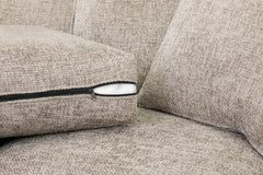 Nebraska Fullback armchair seat cushion with zipper beside a matching back cushion
