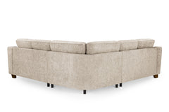 Nebraska corner sofa viewed from the back, showing upholstered panels and support legs
