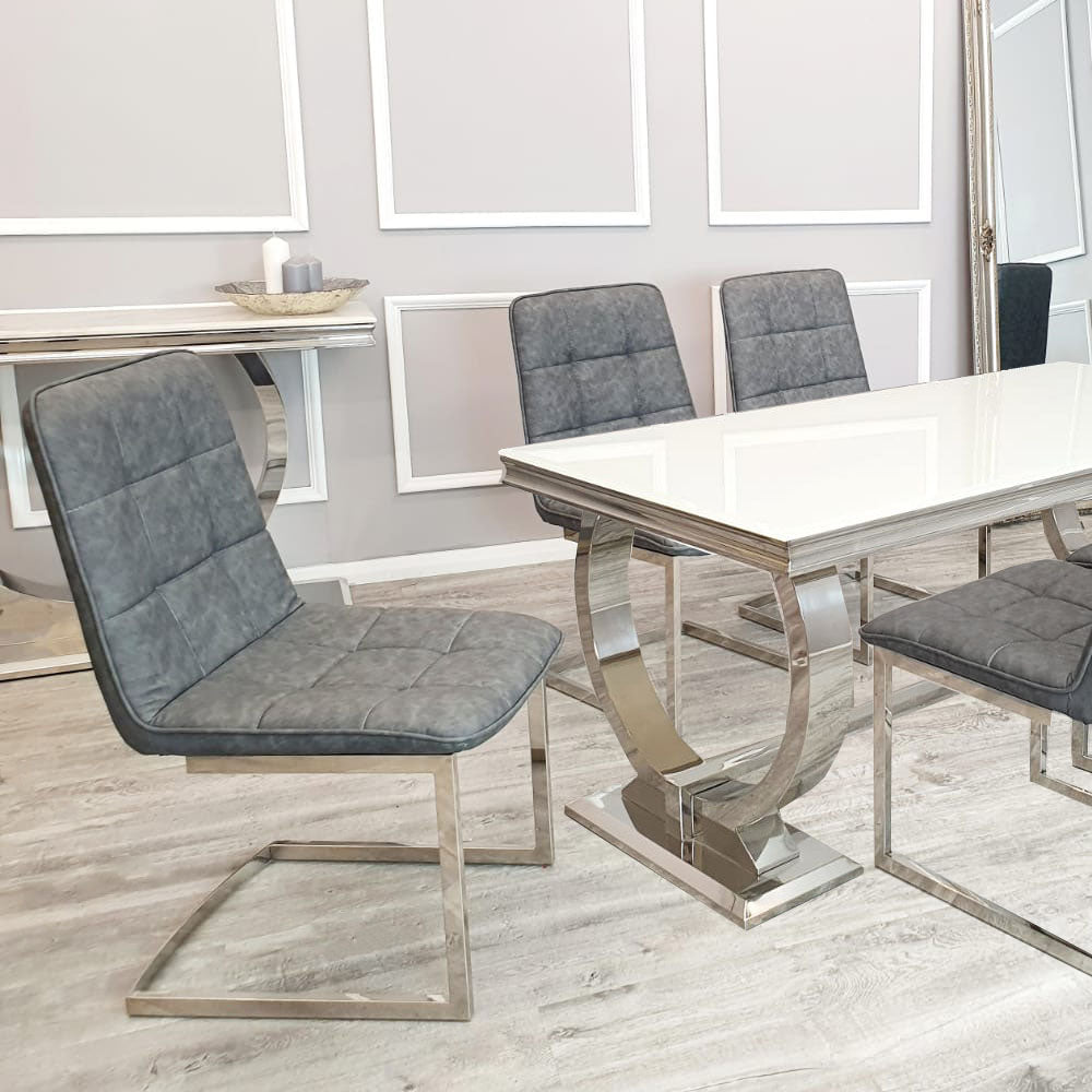 Set of 2 Tara Faux Leather Dining Chair