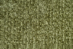 Close-up of the sofa's textured olive green upholstery