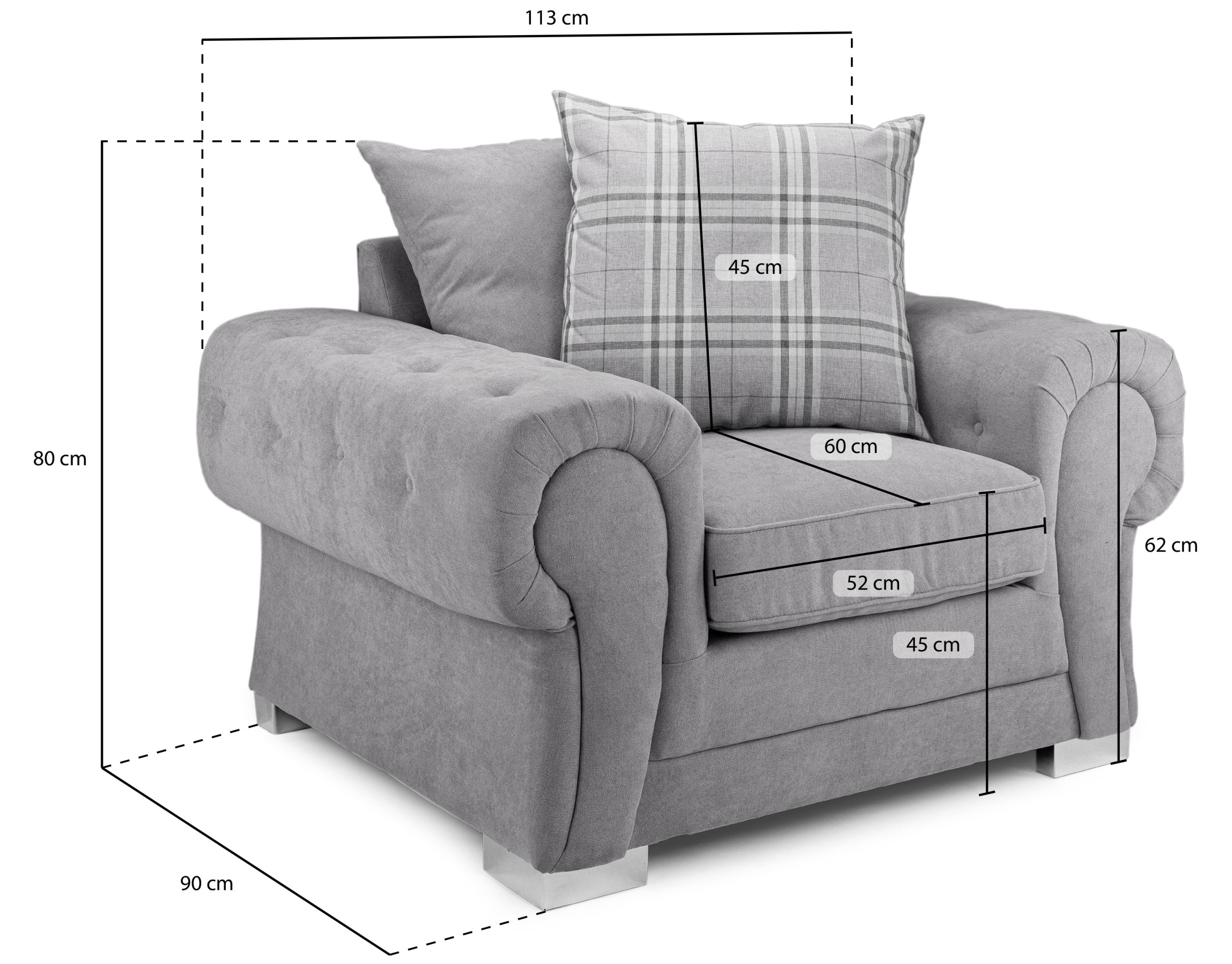 Verona Fullback Sofa Grey Armchair