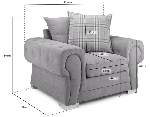 Verona Fullback Sofa Grey Armchair