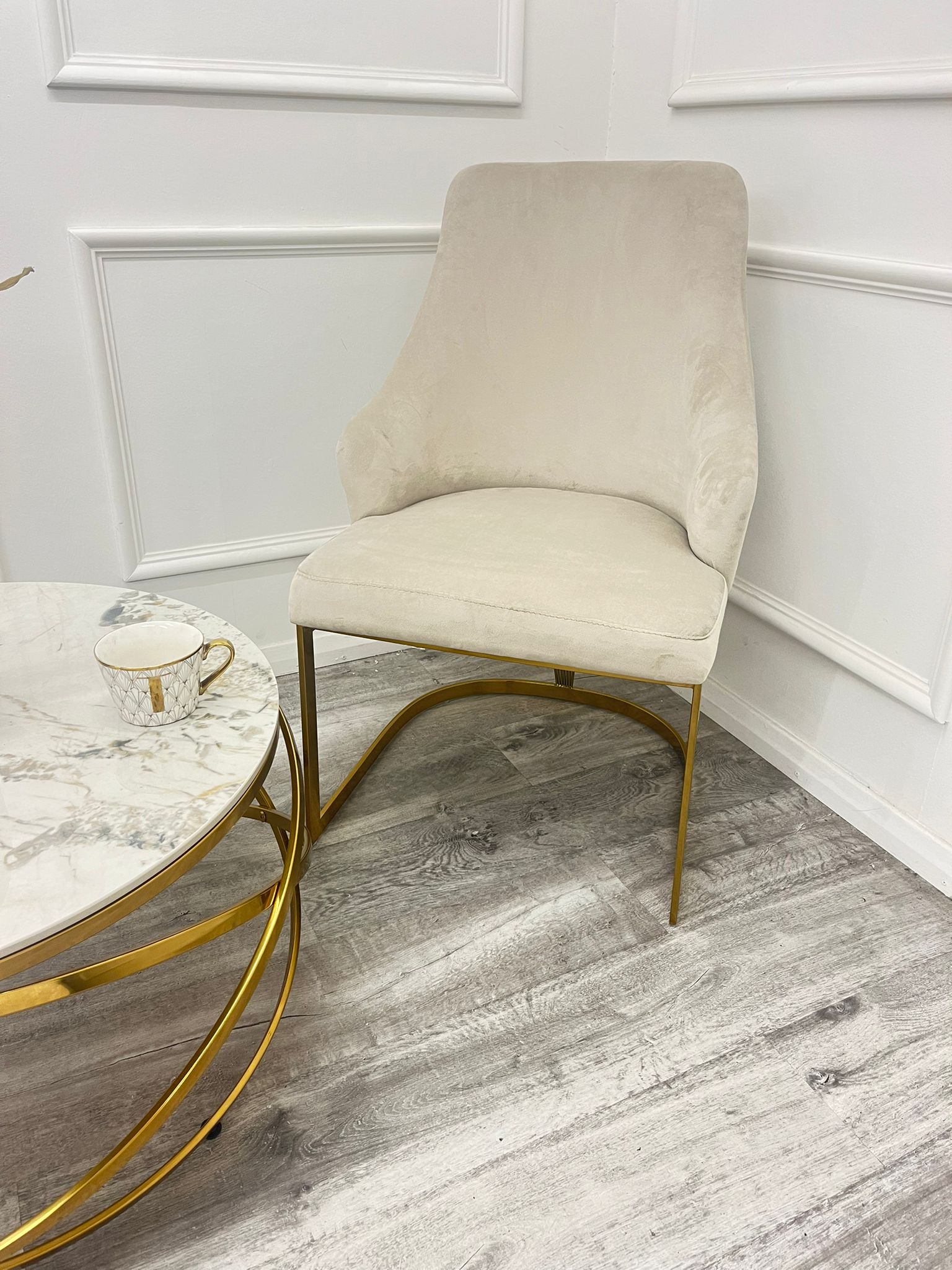 Set of 2 Chelmsford Velvet Chrome Frame Dining Chair
