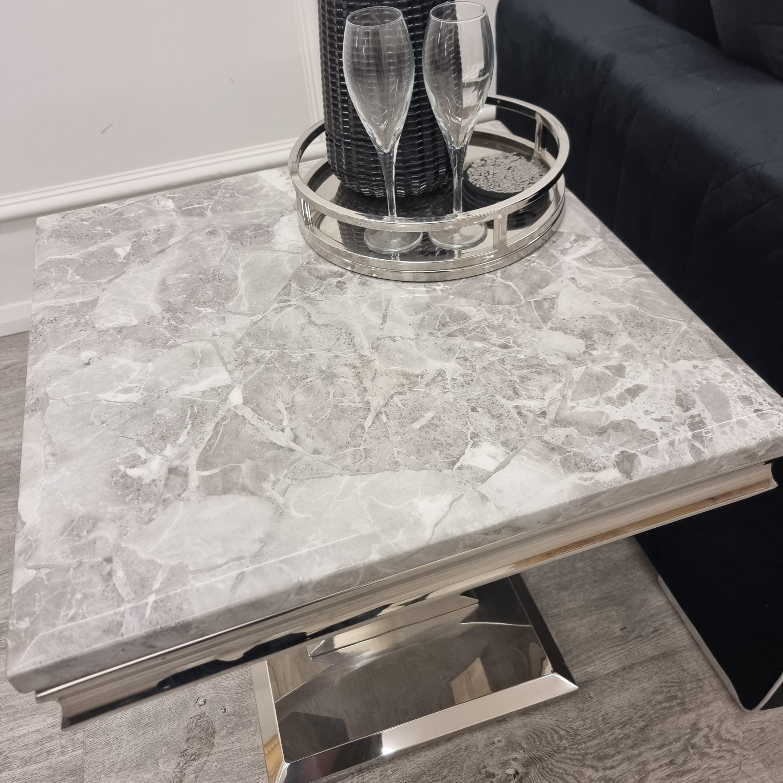 Arriana Light Grey Lamp Table
