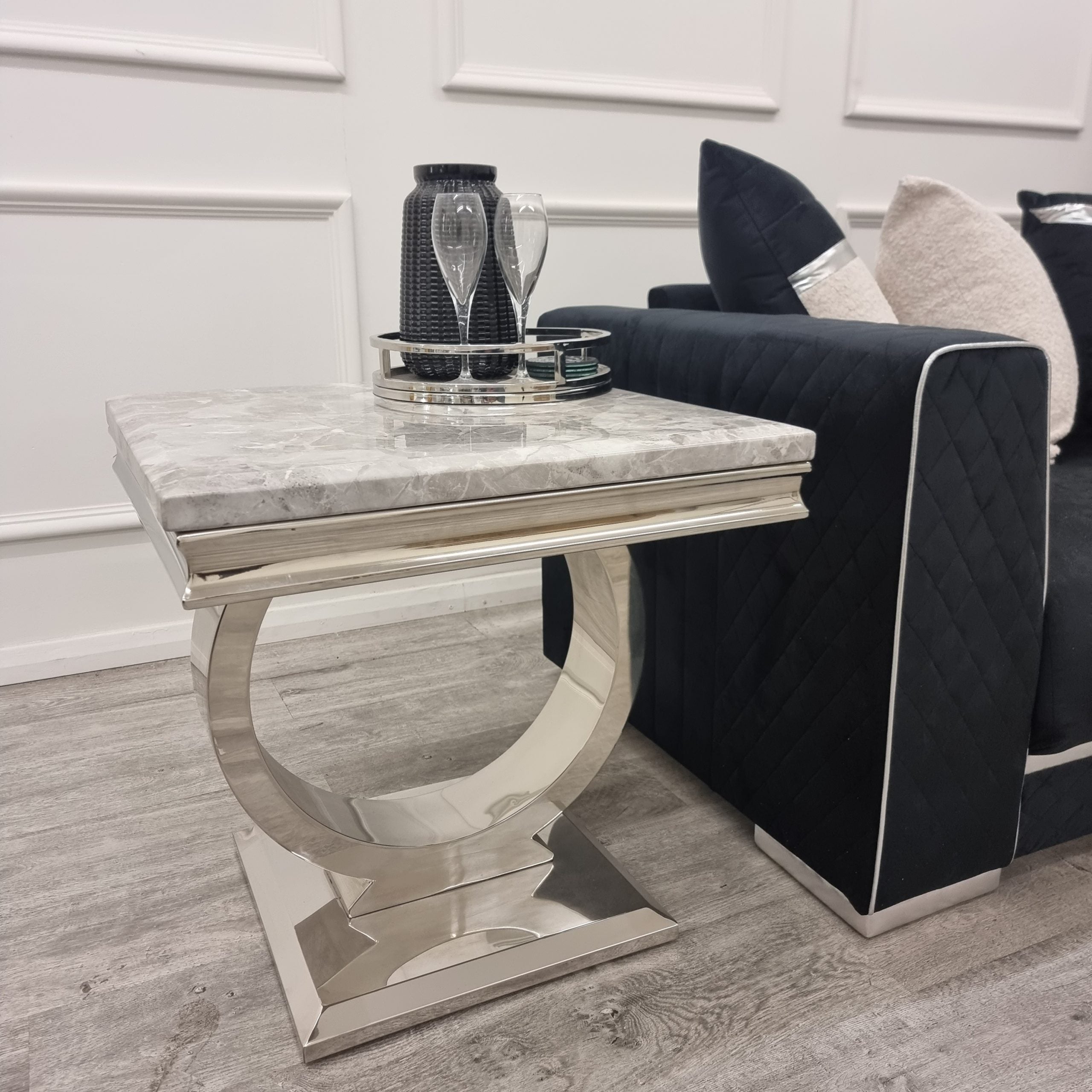 Arriana Light Grey Lamp Table