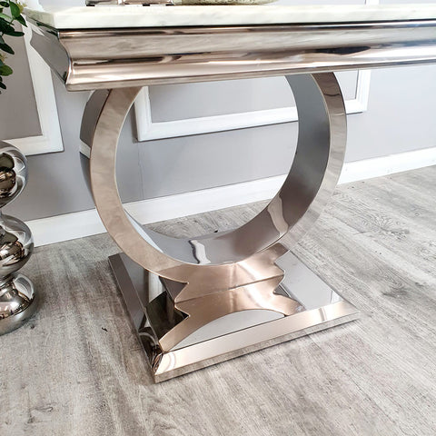 Arriana  White Marble Lamp Table