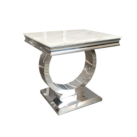 Arriana  White Marble Lamp Table