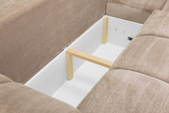 Azzuro Universal Sofa Bed with the seat lifted to reveal its internal storage compartment