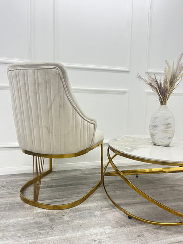 Set of 2 Chelmsford Velvet Chrome Frame Dining Chair