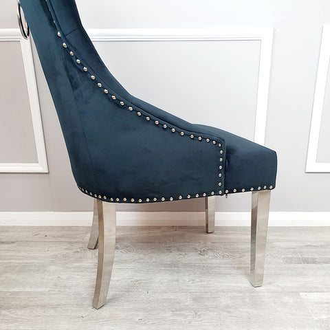 Set of 2 Black Velvet Dining chairs