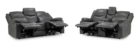 Harald Recliner Grey Leather 3+2