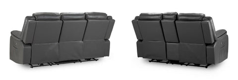 Harald Recliner Grey Leather 3+2
