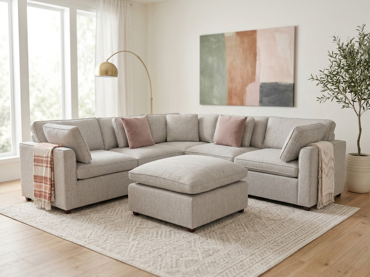 Santorina Fullback Sofa Large Corner With Footstool
