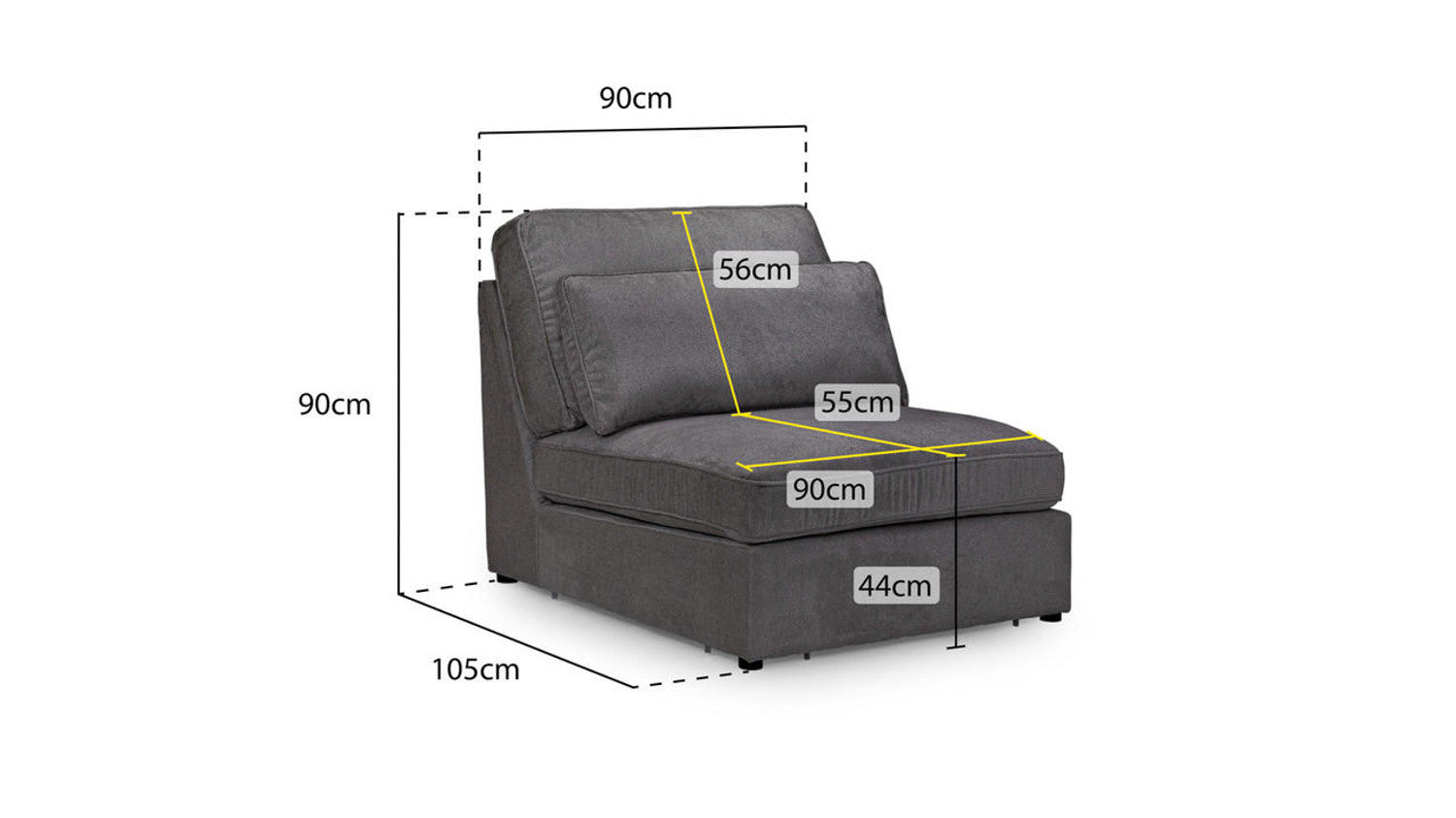 Kiana Modular Sofa Armless Piece