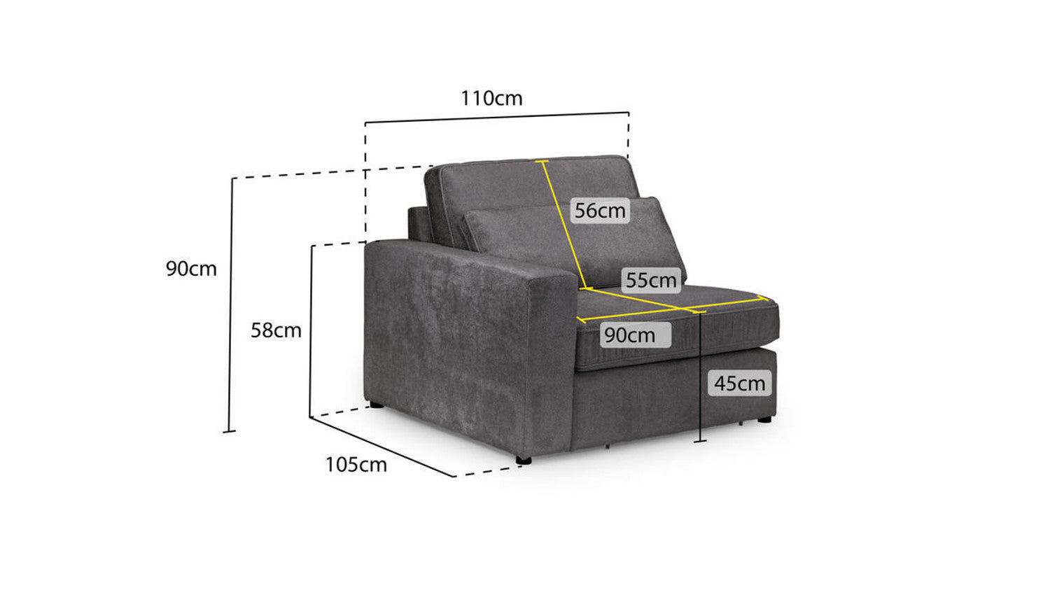 Kiana Modular Sofa Left Hand Arm Piece