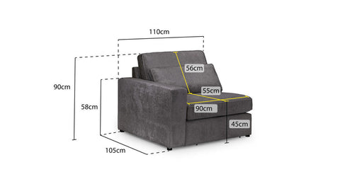 Kiana Modular Sofa Left Hand Arm Piece
