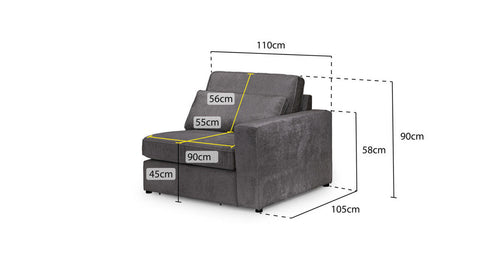 Kiana Modular Sofa Right Hand Arm Piece