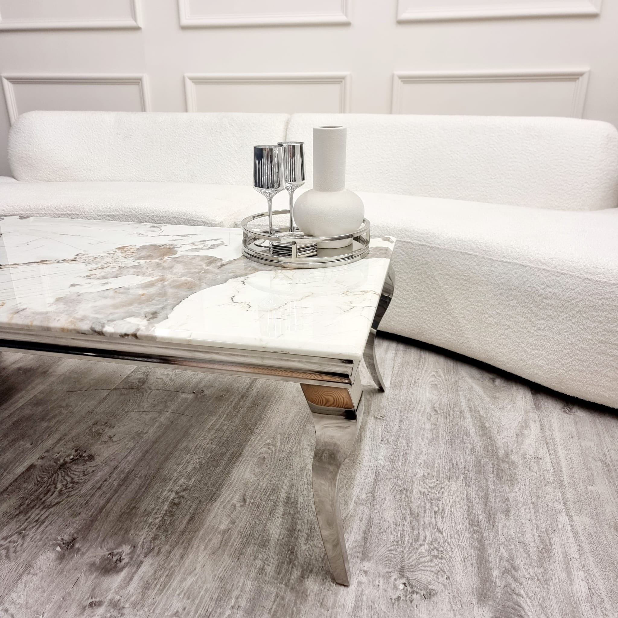 Louis Chrome Dining Table Regular
