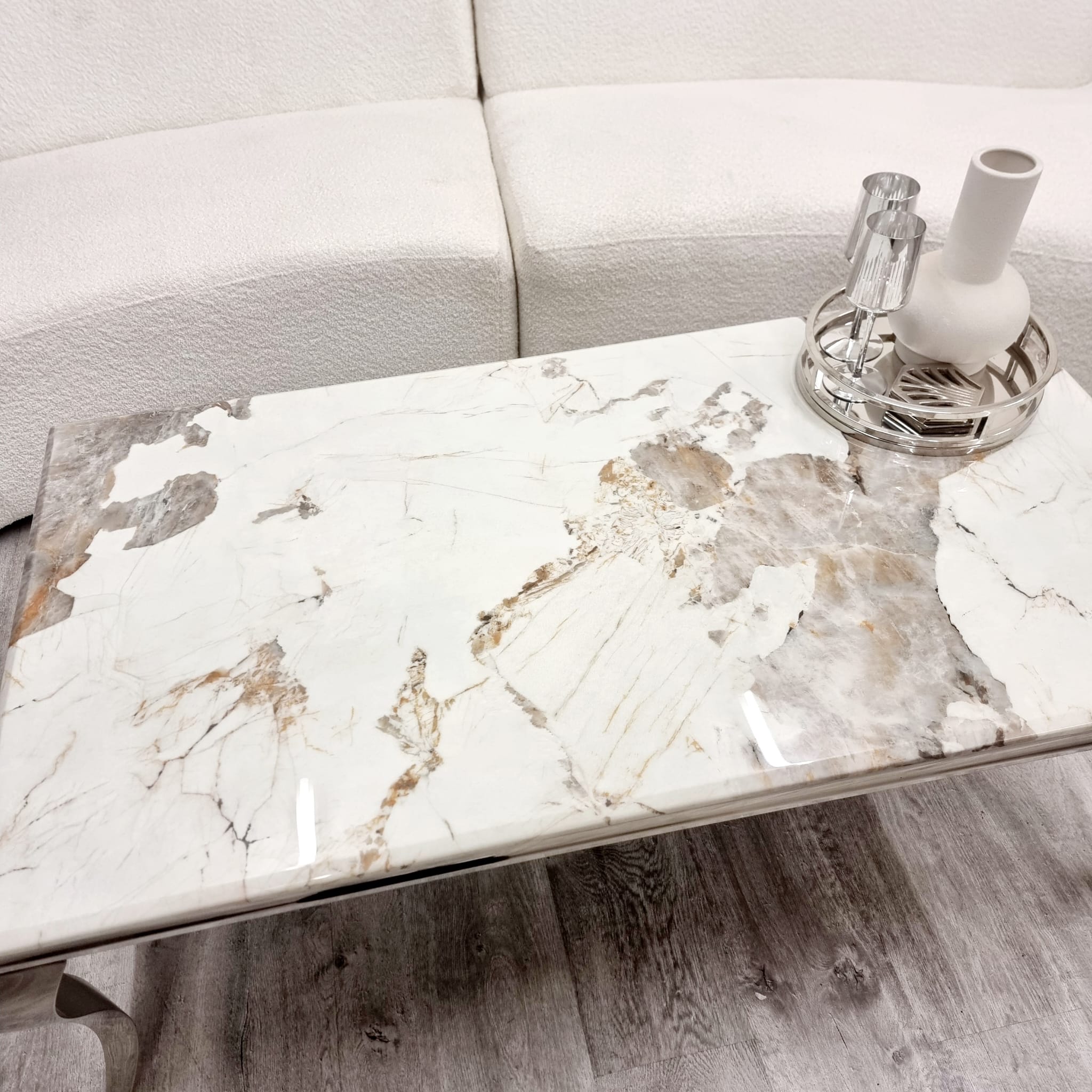 Louis Chrome Dining Table Regular