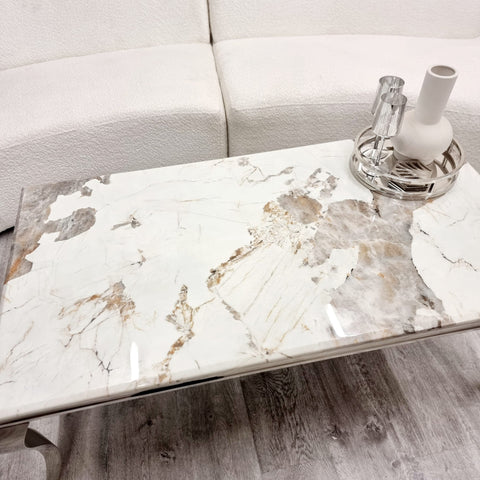 Louis Chrome Dining Table Regular
