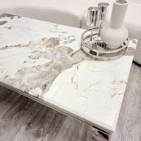 Louis Chrome Dining Table Regular