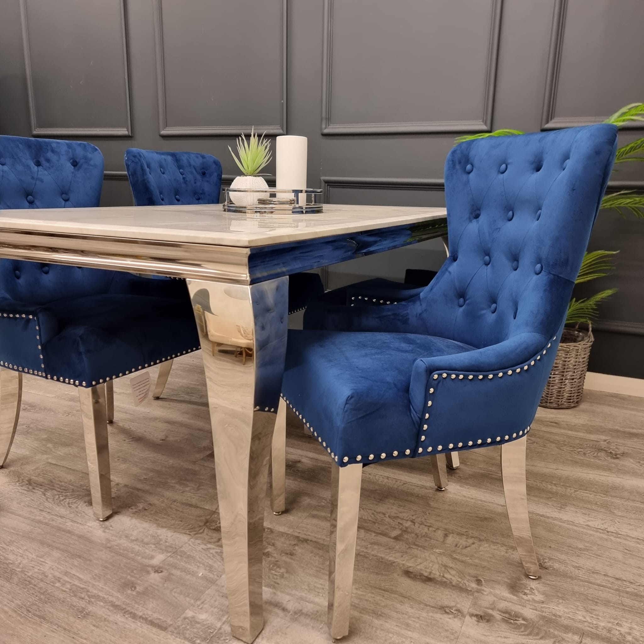 Set of 2 Blue Velvet Megan Promo Chairs