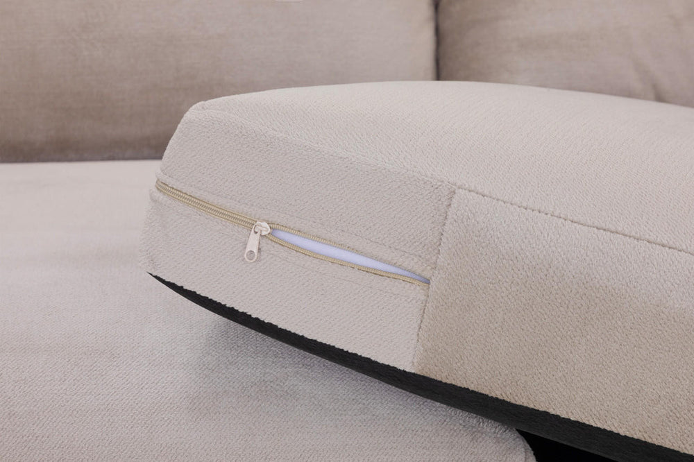 Mirabel sofa seat cushion with a visible zip fastening